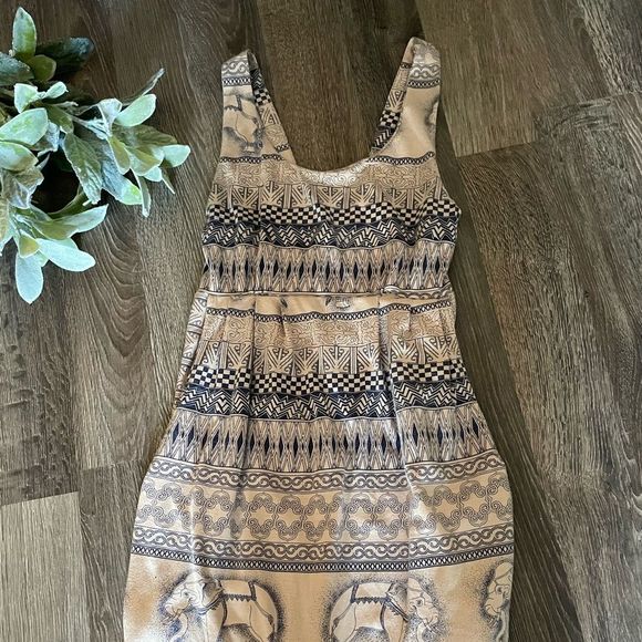 Dresses & Skirts - Blue and Beige Dress